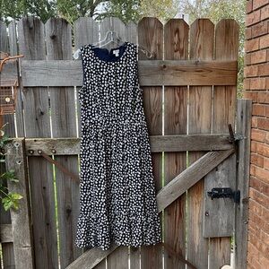 J. Crew Navy and White small flowers, Maxi Dress